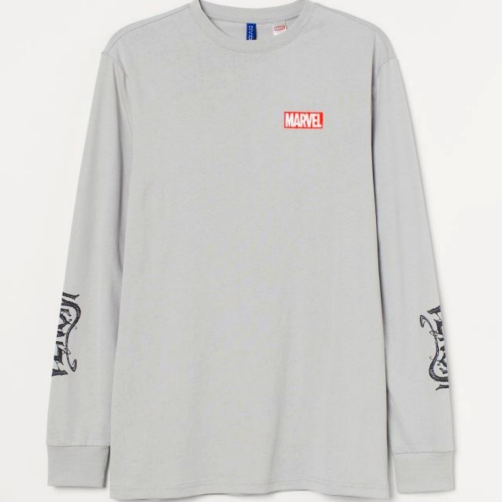 NWT H&M Marvel Long Sleeve Printed Jersey Shirt